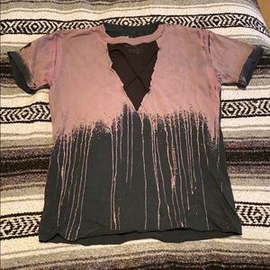 Aflliction // purple distressed top